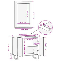 vidaXL Ensemble de meubles salle de bain - Bois de manguier pas cher