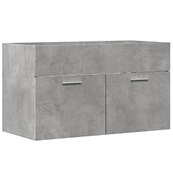 vidaXL Armoire d'Évier - Gris Béton - 80 cm