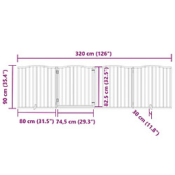 vidaXL Barrière chien avec porte 4 panneaux pas cher