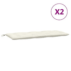 Acheter vidaXL Coussins de banc jardin - Lot de 2 - Crème mélangé