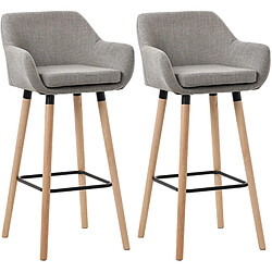 Decoshop26 Lot de 2 tabourets de bar - Gris