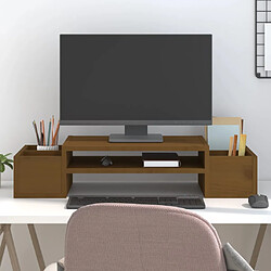 vidaXL Support Moniteur - Marron miel