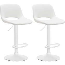 Decoshop26 Lot de 2 tabourets de bar - Blanc