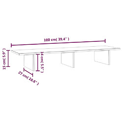 vidaXL Support moniteur bois de pin 100x27x15 cm - Blanc pas cher