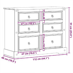 vidaXL Commode Corona - Bois massif de pin pas cher