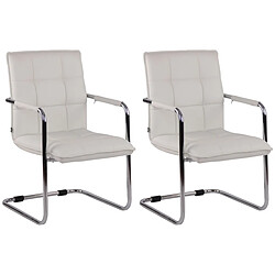 Decoshop26 Fauteuil visiteur de bureau - Blanc