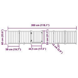 vidaXL Barrière avec porte 6 panneaux Bois de sapin massif pas cher
