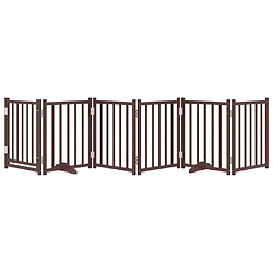Avis vidaXL Barrière avec porte 6 panneaux Bois de sapin massif