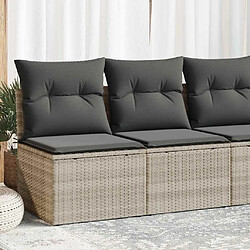 VIDAXL Salon de jardin gris clair (2 pièces) Salon de jardin en poly rotin acacia - Gris clair - 2 pièces - Rangement sous assise - Housse lavable