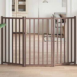 vidaXL Barrière pour chien pliable 3 panneaux 150 cm Barrière de sécurité pour chien - Bois de sapin - Dimensions : 50 x 90 x 2 cm - Autonome et pliable