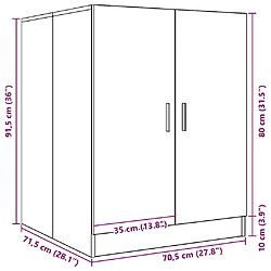 vidaXL Meuble pour machine à laver vieux bois 70,5x71,5x91,5 cm pas cher