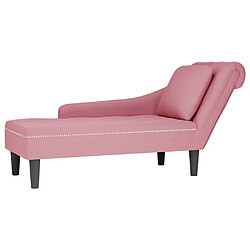 vidaXL Fauteuil long - Rose velours