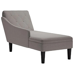 VIDAXL Fauteuil long taupe avec coussin