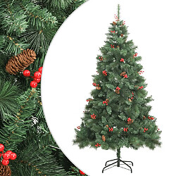 vidaXL Sapin artificiel à charnières LED 240 cm