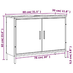 VidaXL Armoire lavabo salle de bain sonoma gris 80x30x60 cm pas cher