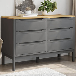 vidaXL Commode FLORO gris bois de pin massif