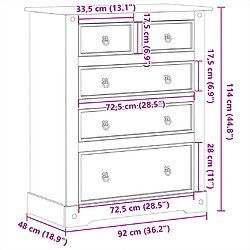 Vidaxl Commode Corona Bois de pin pas cher