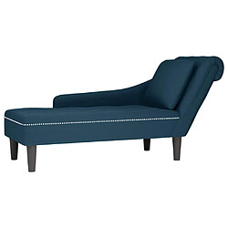 vidaXL Fauteuil long - Velours Bleu