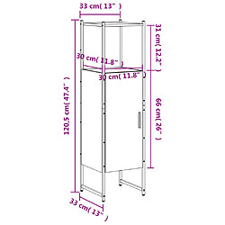 vidaXL Armoire salle de bain 33x33x120,5 cm - Chêne fumé pas cher