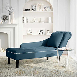vidaXL Fauteuil long - Velours Bleu