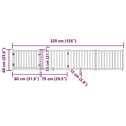 vidaXL Barrière 4 panneaux avec porte pas cher