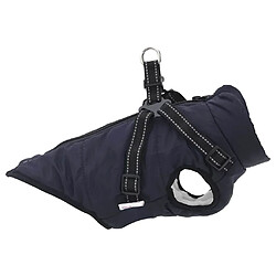 Acheter vidaXL Manteau pour chiens avec harnais réfléchissant - XL bleu marine