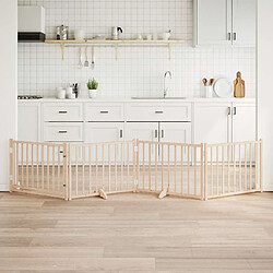 VIDAXL Barrière pour chien - 4 panneaux sapin massif