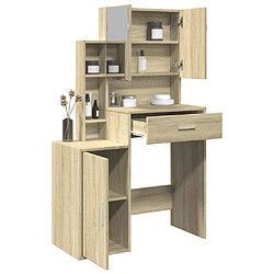 vidaXL Coiffeuse avec Armoire - Chêne Sonoma