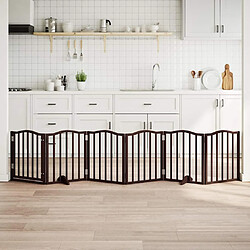 vidaXL Barrière pour chiens 6 panneaux - Chêne marron