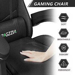 RATTANTREE Chaise de Gaming, fauteuil gaming, avec Lombaire&Appui-Tête Appui, chaise gamer, Ergonomique PU Cuir Chaise Bureau, fauteuil gamer, chaise bureau gaming, Dossier Inclinable à 155, Noir