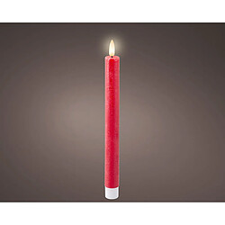 Lumineo Bougie LED rouge Ø2,2 x 24,5 cm (2 Unités)