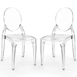 ICONIK INTERIOR Chaises Estilo Victoria - Transparent Lot de 2