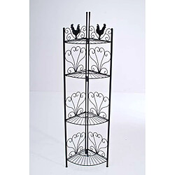 Decoshop26 Étagère d'angle métal - Noir