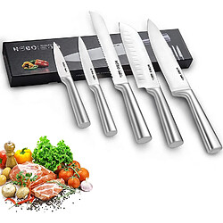 Vendos85 Ensemble de Couteaux de Cuisine Professional 5 pièces en Acier Inoxydable