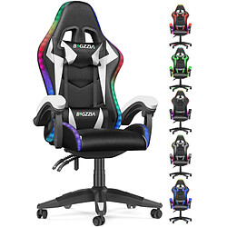 RATTANTREE Chaise Gaming LED - Noir et Blanc