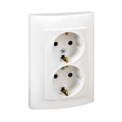 Simon socle de prise double 2P+T - Blanc