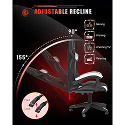 Acheter RATTANTREE Chaise Gaming LED - Noir et Blanc