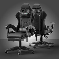 RATTANTREE Chaise Gaming Noir - Avec repose-pied pas cher