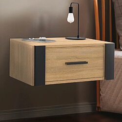 Idmarket MARKET ONYX - Tables de chevet murales - Bois et noir