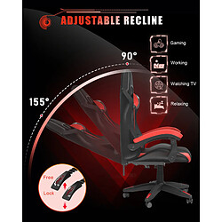 Acheter RATTANTREE Fauteuil Gaming LED - Noir/Rouge
