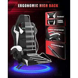 Avis RATTANTREE Chaise Gaming LED - Noir et Blanc