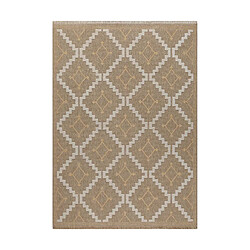 Jardindeco Tapis Tijuana 9041 - Jaune Tapis intérieur/extérieur aspect jute - Polypropylène 90x67 cm - Facile à entretenir