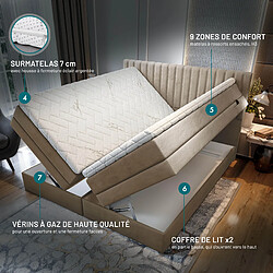 TRADA Lit adulte 140x200 ADÈLE - ensemble matelas+sommier relaxation électrique