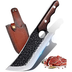 Vendos85 Couteau Boucher de Cuisine Japonais Couteau Viking en Acier Carboné
