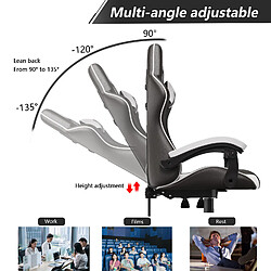 Rattantree Chaise de gaming ergonomique - Noir et Blanc