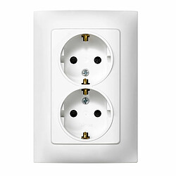 Simon socle de prise double 2P+T - Blanc