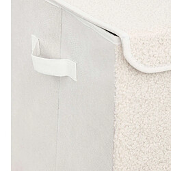 Atmosphera Coffre rangement en bouclette - Blanc pas cher