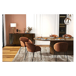 Moloo CANDICE-Chaise en tissu Luxury Terracotta et métal noir (x2)