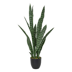 Atmosphera Sansevieria artificielle avec pot plastique - H. 90 cm - Vert