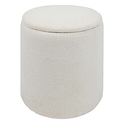 Atmosphera Pouf de rangement en bouclette - Blanc